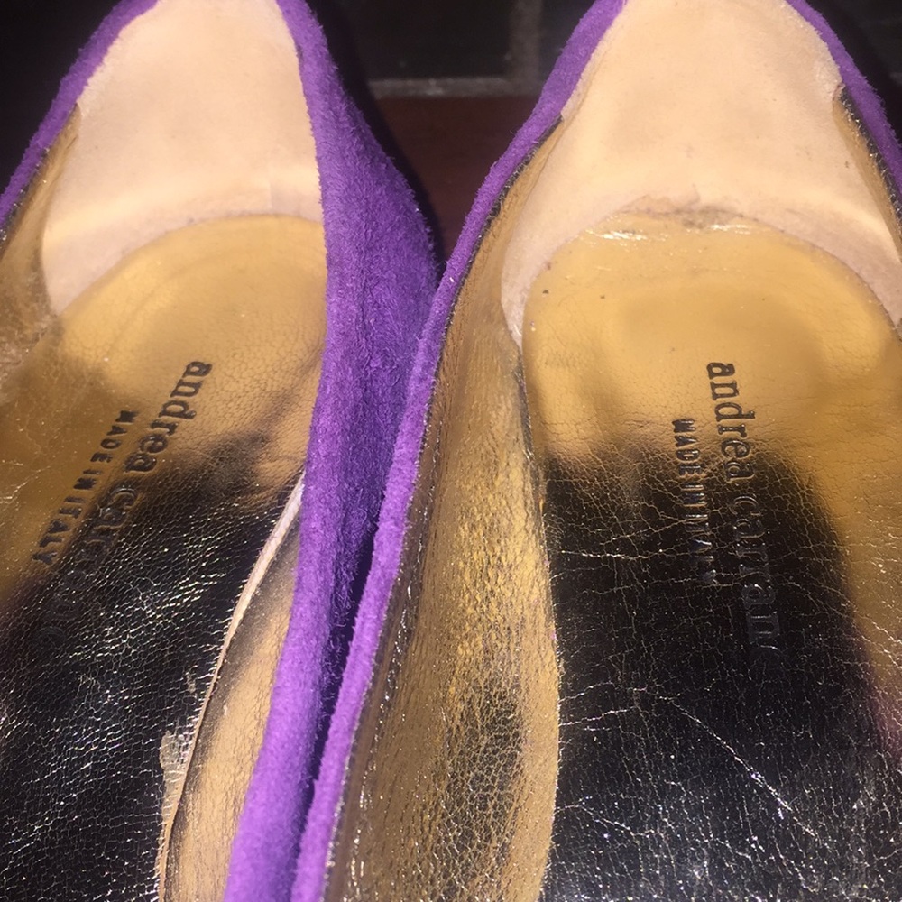 Andrea Carrano Purple Flats Made in Italy Size 37 SB4 - Picture 6 of 8